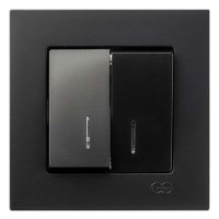 Выключатель 2-клавишный с подсветкой Gunsan Eqona черный