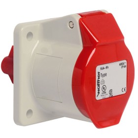 Прямий силовий роз'єм WALTHER WL410406 (3P+E) 16А 380V IP44