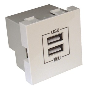 Механизм двойной USB розетки Logus 45439 SBR CHARGER TYPE «A» (белый)