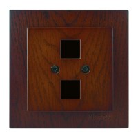 Розетка Nilson Touran горіх комп'ютерна 2-на без модуля ( 24271043 )