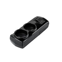 Колодка Violux 2-на без заземлення з вимикачем чорна ( 910300 )