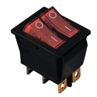 Перемикач TNSy KCD2-2101N R+R/B з підсвічуванням червоний (TNSy5500810)