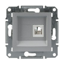 Розетка телефонная без рамки алюминий Asfora, EPH4100161