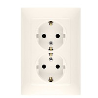 Подвійна розетка Kontakt Simon Simon 10 CGSZ2/41 із заземленням Schuko (кремовий)