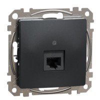 Компьютерная розетка Schneider Electric Sedna Design & Elements RJ45 кат. 6 STP черная SDD114461