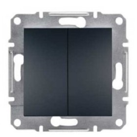 Перемикач 2-клавішний графіт Sedna