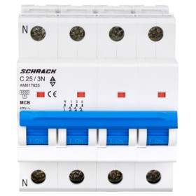 Автоматичний вимикач Schrack AM617825 6кА 25А 3P+N C