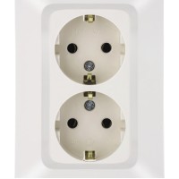 Подвійна розетка NE-AD ARAS 93-111-85 з з/к кремова