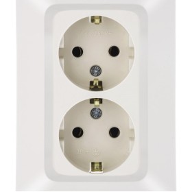 Подвійна розетка NE-AD ARAS 93-111-85 з з/к кремова