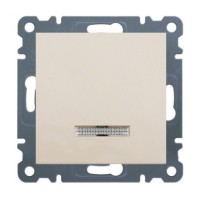 Вимикач 1-клавішний з підсвічуванням, WL0211 Lumina-2, кремовий, Hager