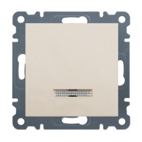 Вимикач 1-клавішний з підсвічуванням, WL0211 Lumina-2, кремовий, Hager