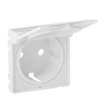 Панель розетки із з/к кришкою та шторками Legrand Valena Life біла