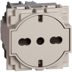 Розетка с плоской лицевой панелью Bticino Living Now KM4140A16F 10/16А 2 модуля (песочная)