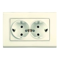 Розетка двойная кремовая VIKO Linnera