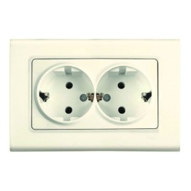 Розетка двойная кремовая VIKO Linnera