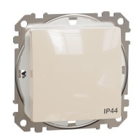 Одноклавишный переключатель Schneider Electric Sedna Design & Elements с крышкой IP44 бежевый SDD212106