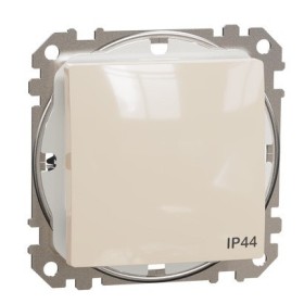Одноклавішний перемикач Schneider Electric Sedna Design & Elements з кришкою IP44 бежевий SDD212106