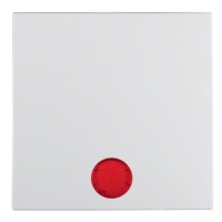 Клавіша одинарна з червоною лінзою, полярна білизна матова, Berker S.1/B.3/B.7
