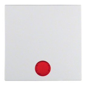Клавіша одинарна з червоною лінзою, полярна білизна матова, Berker S.1/B.3/B.7