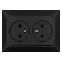 Двойная розетка NE-AD ARAS 93-124-75 черная
