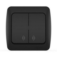 Вимикач ALSU чорний мат 2-кл прохідний ( 504-014800-211 )