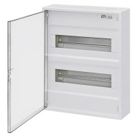 Двухрядный наружный электрощиток ETI 001100244 ACT 24 PO 24+4 с белой дверцей