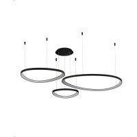 Люстра Azzardo AZ5774 Amanda Led 3x42+62+82W 3000K/4000K/6000K 13600Lm IP20 Чорна