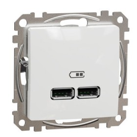 USB розетка Schneider Electric Sedna Design & Elements A+A 2,1A біла SDD111401