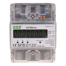 Трифазний лічильник електроенергії F&F LE-02D 3х230/400В 3х63А