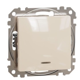 Перемикач Schneider Electric Sedna Design & Elements з підсвіткою бежевий SDD112106L