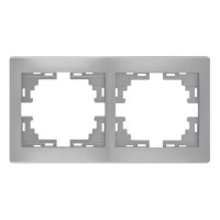 Рамка 2-місна горизонтальна сірий металік, Mira, Lezard