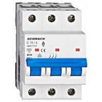 Автомат захисту мережі 10А 3P 6кА, Schrack Technik