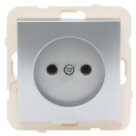 Одинарная розетка без з/к Logus 21121 TAL 16А 250В (алюминий)