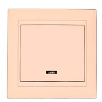 Одинарный выключатель Elcor Emily 9215 (211544) с подсветкой (кремовый)