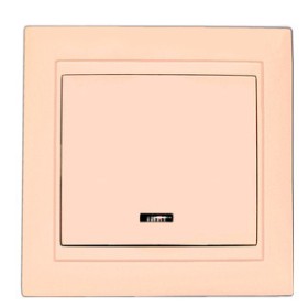 Одинарний вимикач Elcor Emily 9215 (211544) з підсвічуванням (кремовий)