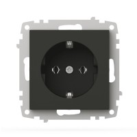 Розетка EL-BI VEGA антрацит мат 1-на з заземленням без рамки ( 609-016700-217 )