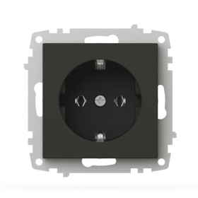 Розетка EL-BI VEGA антрацит мат 1-на с заземлением без рамки ( 609-016700-217 )