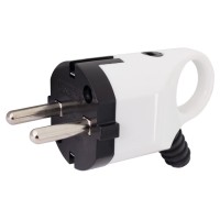 Угловая вилка E.Next e.plug.angle.005.16 16А с заземлением белая (s9100046)