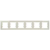 Рамка 6-местная горизонтальная кремовая Asfora, EPH5800623