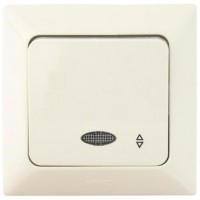 Прохідний вимикач 1-клавішний NE-AD ARAS 93-111-05-I з led-підсвіткою кремовий
