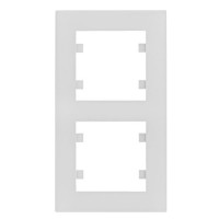 Вертикальна двомісна рамка Hager WL5620 Lumina-Intense 2X (біла)