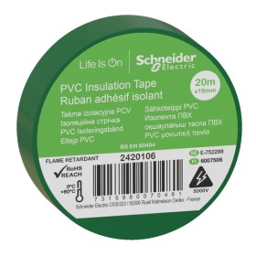 Ізоляційна стрічка Schneider Electric 2420106 19ммх20м зелена