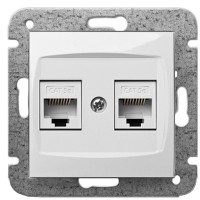Двомісна комп'ютерна розетка Elektro-Plast Carla 1749-10 2хRJ45 (білий)