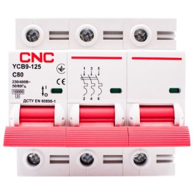 Автоматичний вимикач CNC YCB9-125 3Р 80А 10kA C