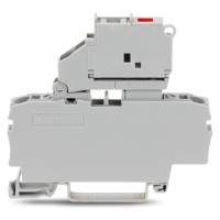 Клемма Wago 2002-1611/1000-836 с разъединителем с индикацией предохранителя 5х20мм 230В (серая)