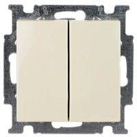 Двухклавишный проходной выключатель ABB Basic 55 2006/6/6 UC-92-507 (слоновая кость)