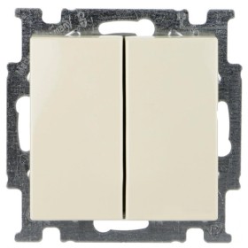 Двоклавішний прохідний вимикач ABB Basic 55 2006/6/6 UC-92-507 (слонова кістка)