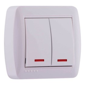 Вимикач 2-кл. з підсвічуванням білий Demet, Lezard