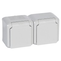 Розетка 2X2К+З Legrand Forix серая