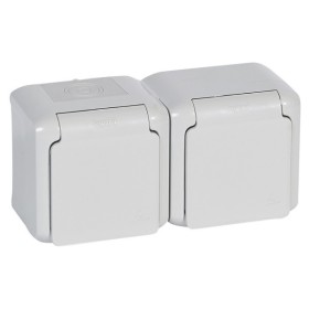 Розетка 2X2К+З Legrand Forix серая